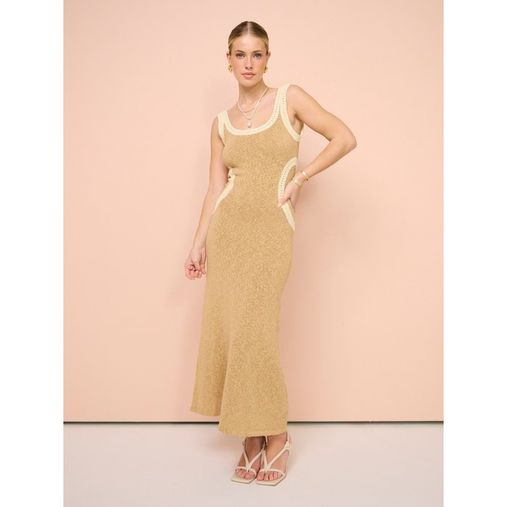 Anthropologie Mon Renn Sleeveless Dawn Knit Midi Dress Boho Beach Bodycon